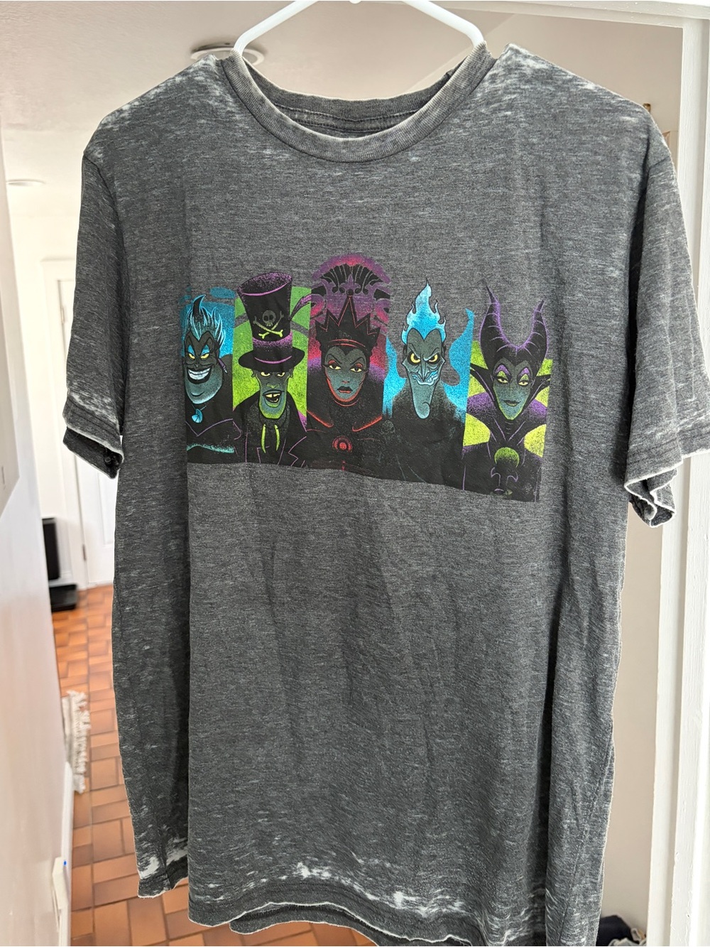Disney Villains Acid Wash Graphic T-Shirt Maleficent Hades Ursula Size Medium